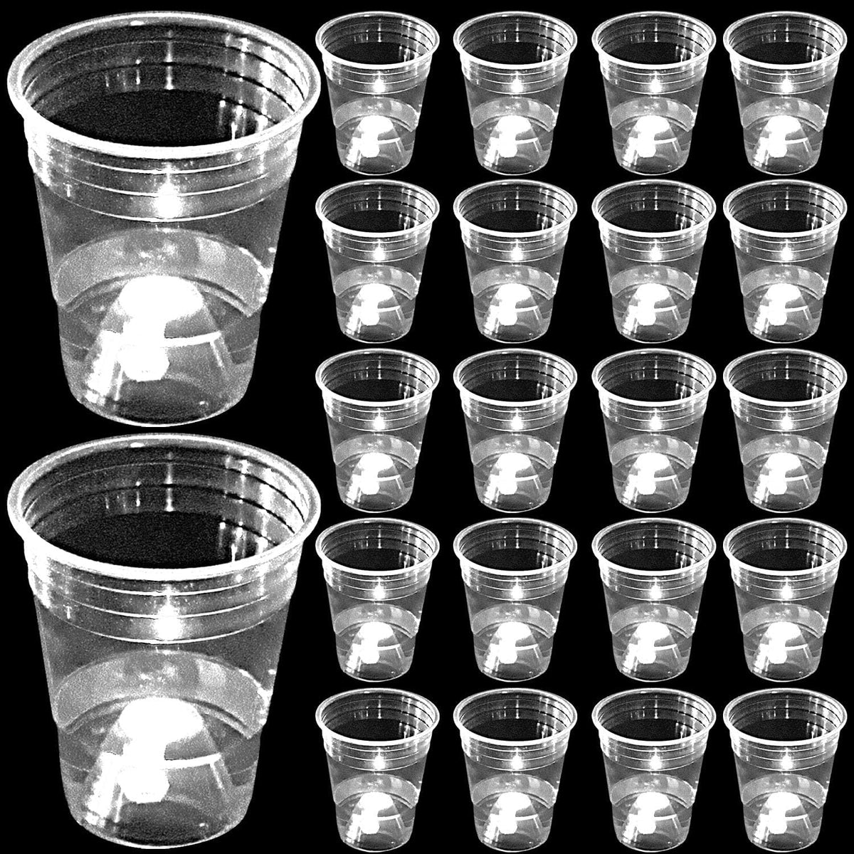 mishunyus 24-pack purple LED glow party cups, 16 oz plastic - view 2