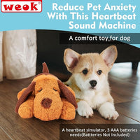 Heartbeat Puppy Toy, Comfort Cuddler Pillow, Dog Anxiety Relief Calming Aid,Heartbeat Stuffed Toy for Dogs,Puppy Heartbeat Toy Sleep Aid,Dog Heartbeat Toy for Pet