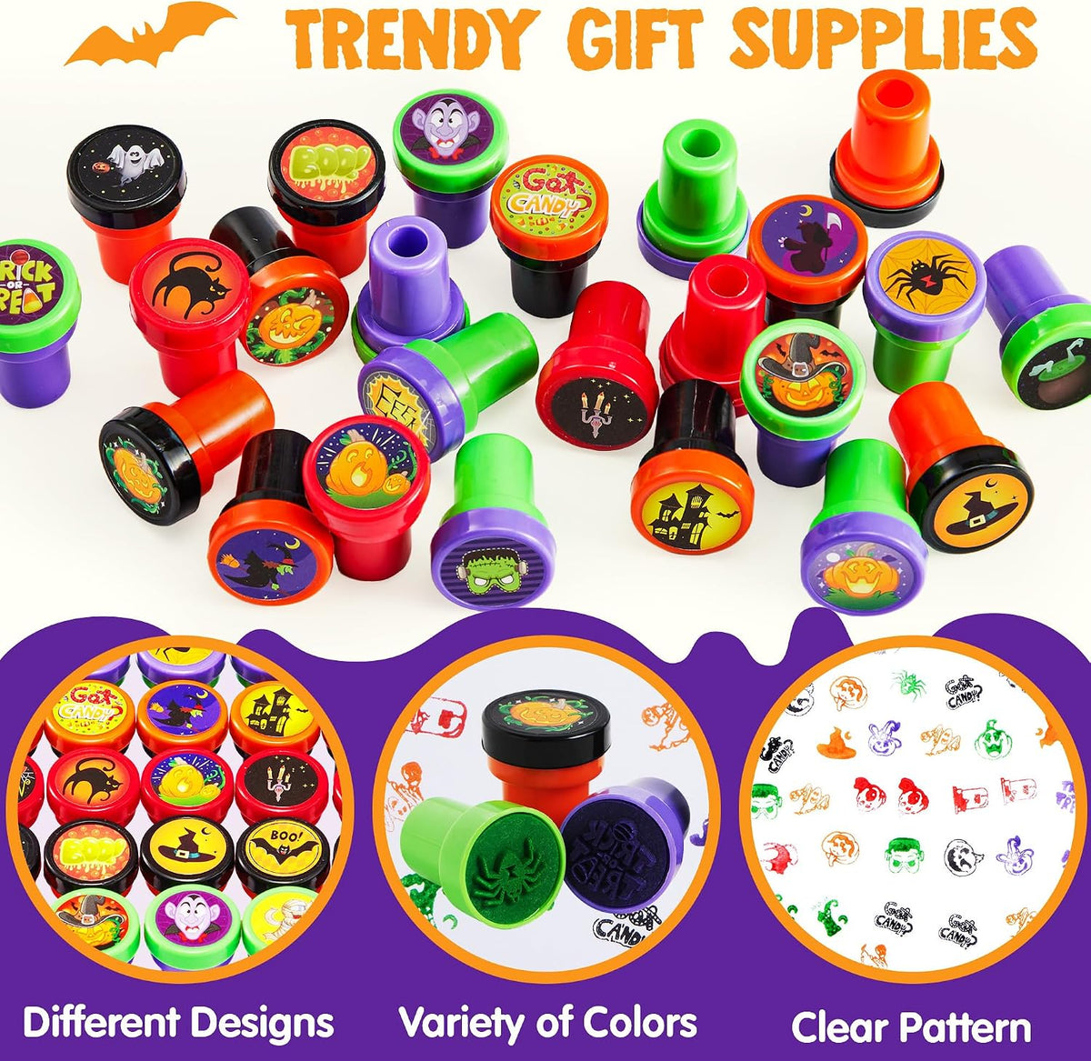 JOYIN 50 Pcs Halloween Stamps for Kids - image 3