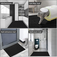 Cat Litter Box Mat, 47" x 35" Large Waterproof Litter Trapping Mat – Daily Care for Cats - Black / X-Large（35" x 24" ) - image 4