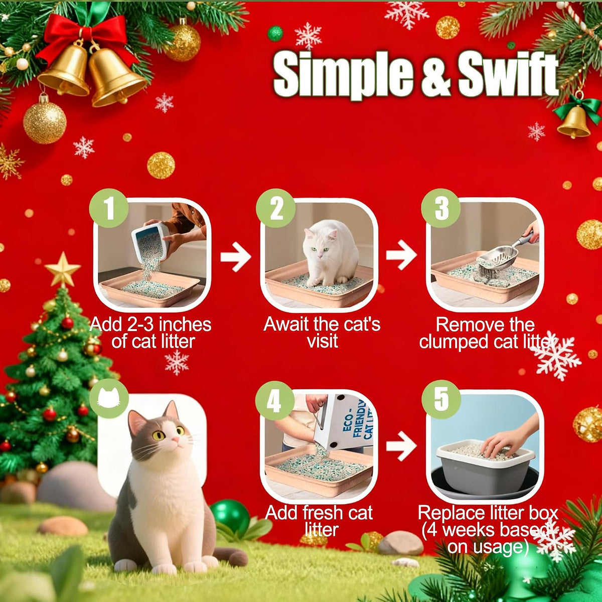 Disposable Litter Box for Cats Large: 2/4/6/8-Pack 17.5X 13.5in - 6 Packs - image 2