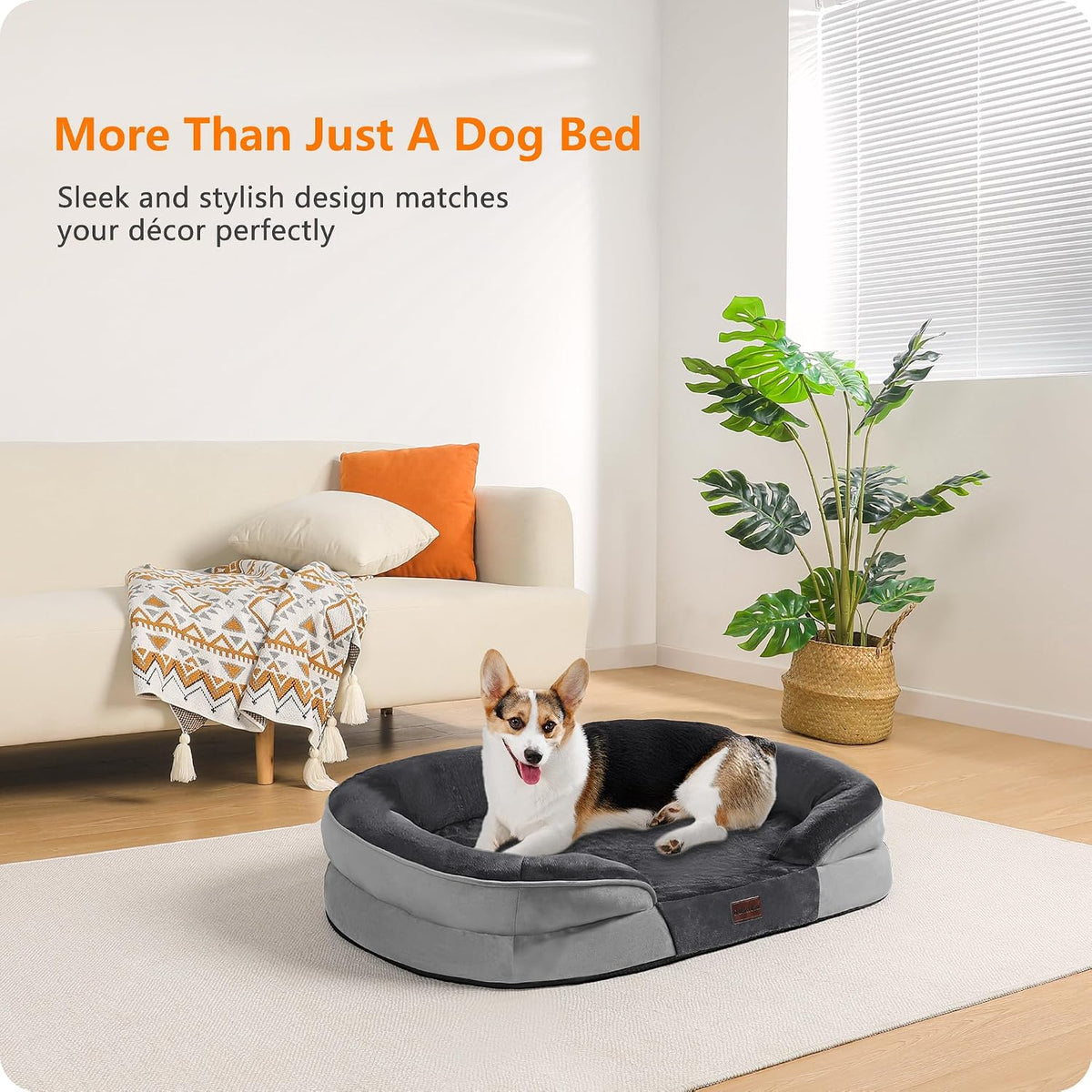 Orthopedic Waterproof Medium Dog Bed Sofa, Gel Memory Foam, 36" – Essentials for Dogs - Dark Grey / Medium(36 x 25.5 x 6 inch) - image 2