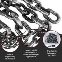 Bvrbaory 6 ft Halloween fake chain prop with rusty metallic finish - view 7