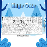 Dvbonike Jumbo Mandala Coloring Poster Giant Flower DIY Drawing Paper - Winter (including mini-games) - image 2