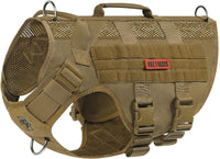 OneTigris No Pull Tactical Dog Harness for Medium Dogs - Brown / XL