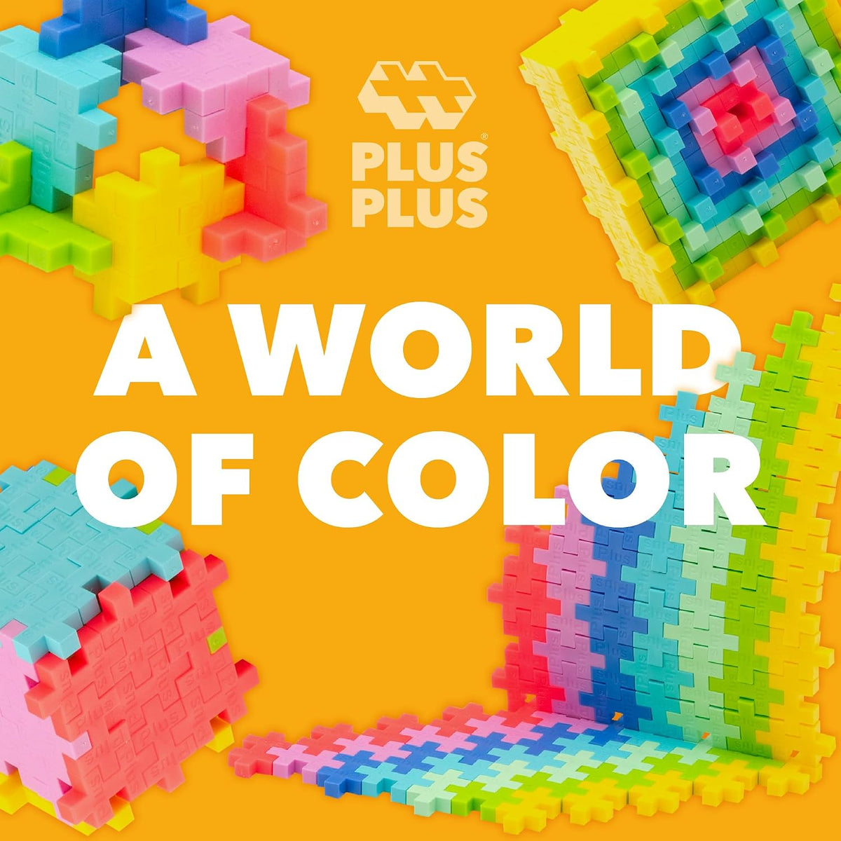 PLUS 240 Piece Glow in the Dark Mix, Mini Waffle Blocks - Tropical Mix Play Tube - image 4