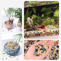 Mixed Crushed Crystal Chips Bulk 1lb 1200+Pcs Assorted Tumbled Stone Chips Natural Polished Mixed Chakra Aquarium Gravel Rocks for Plants Terrarium Supplies Fish Tank Gravel Pebbles Vase Filler