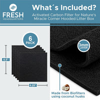 Fresh Headquarters 6-Pack Activated Carbon Cat Litter Box Filter - Corner: 6.5 Inch x 6.25 Inch - image 2