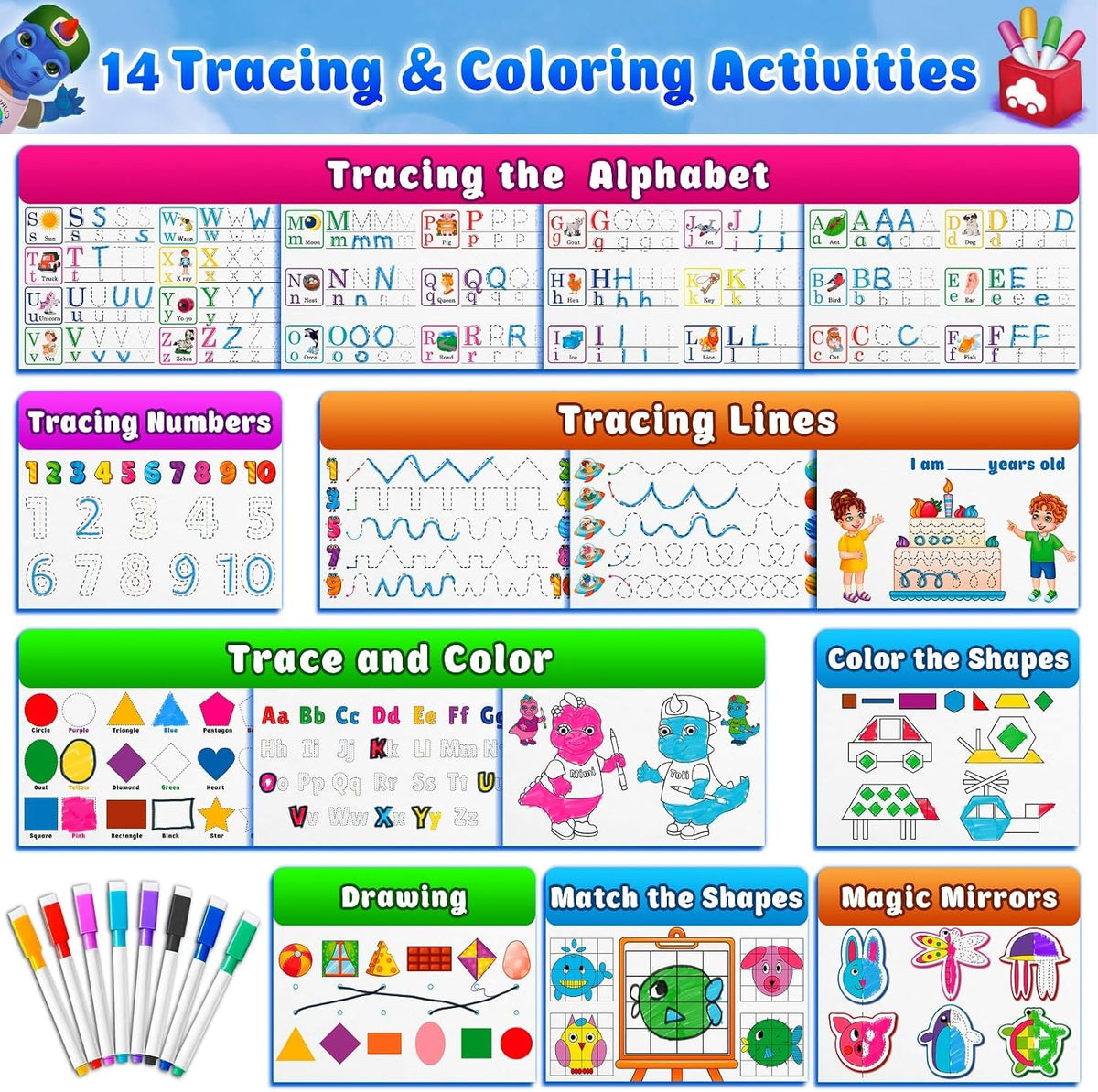 Curious 2 Learn Busy Book for Toddlers 3-5 - Blue - image 3