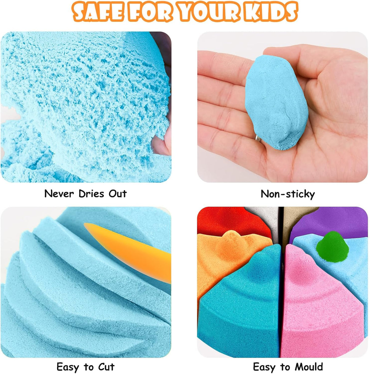 NiToy FlexiSand Toy Sand 2.2Lbs Moldable Sensory Sand for Kids - Light Blue - image 3