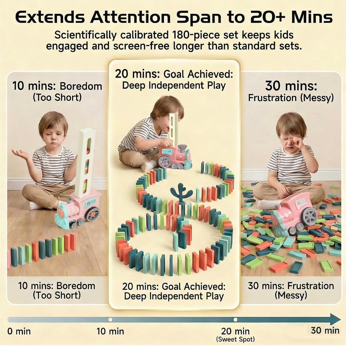 PREPHY Domino Train Toys Kids Games - Sakura Pink - image 2