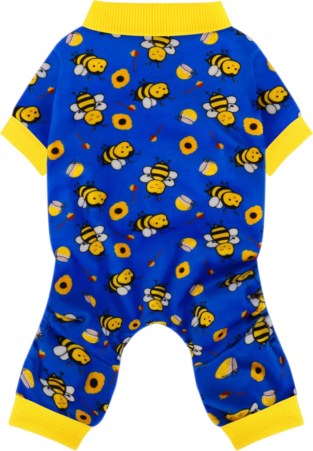 Dog Pajamas Onesie: Comfortable Four-Legged Apparel for Small - Blue Cute Little Bee / 2XL-(28~37lb) | Chest(~25.5")