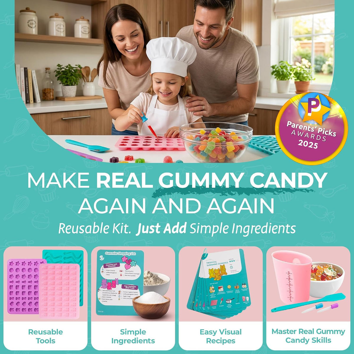 Tovla Jr. Kids Gummy Making Kit, Real Reusable Candy Science - Gummy Making Kit - image 2