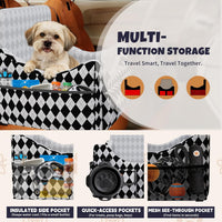 Dog Car Seat for Small/Medium Dogs up to 35lbs - Black/White / Medium - image 2
