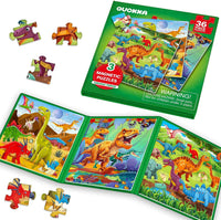 Magnetic Puzzles for Toddlers 3-5 - 9. Dino 36 Pcs Magnetic Puzzles