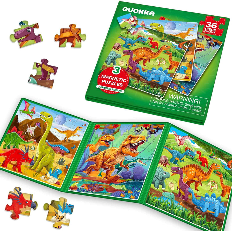 Magnetic Puzzles for Toddlers 3-5 - 9. Dino 36 Pcs Magnetic Puzzles