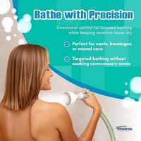 NEW Rinseroo: 5ft Slip-On Handheld Shower Attachment Hose w/Spray Head- Removable Extension Arm- Converts Fixed Shower Head into Handheld Bather. Portable, No-Install Shower Hose Wand for Seniors, RV.