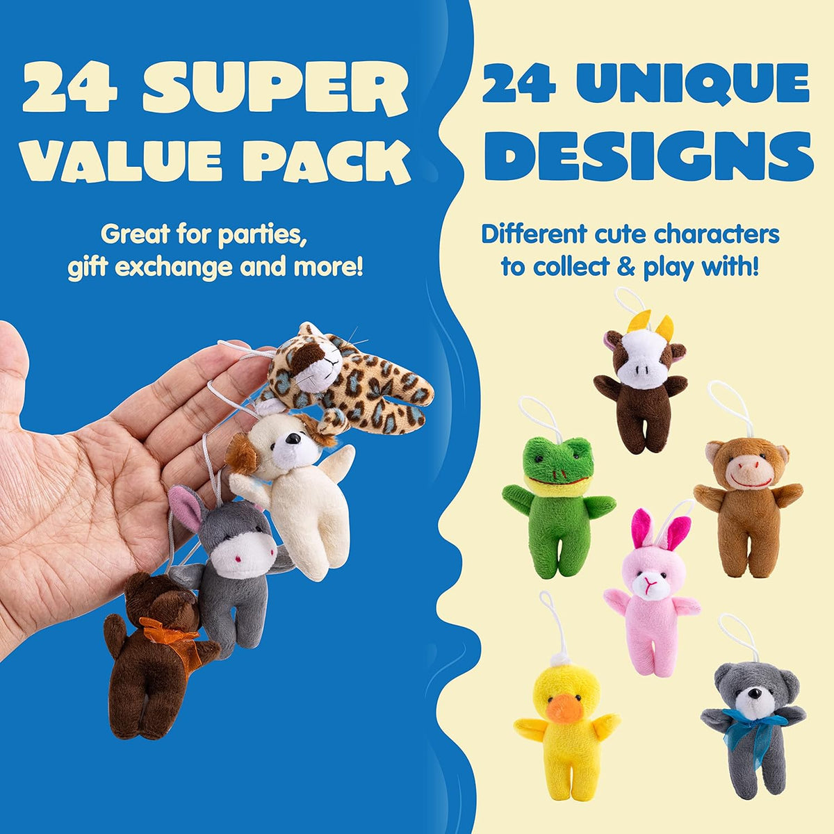 JOYIN 24 Pack Mini Animal Plush Toy Assortment - Standing Animals - image 2