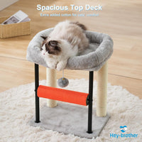 Hey-brother Cat Tree, Sturdy Tower with Sisal-Wrapped Columns - 18.9 inches / Light Gray - image 4
