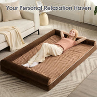 Orthopedic Washable Large Dog Bed for Senior Dog Comfy Sleep – Essentials for Dogs - 71"l x 46"w x 7"th / Brown - image 3