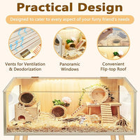 Prolee Hamster Cage with Legs, Guinea Pig Cages Chew Proof, Hamster House, Hamster Cages and Habitats, 48" L x 20" W x 47.6" H