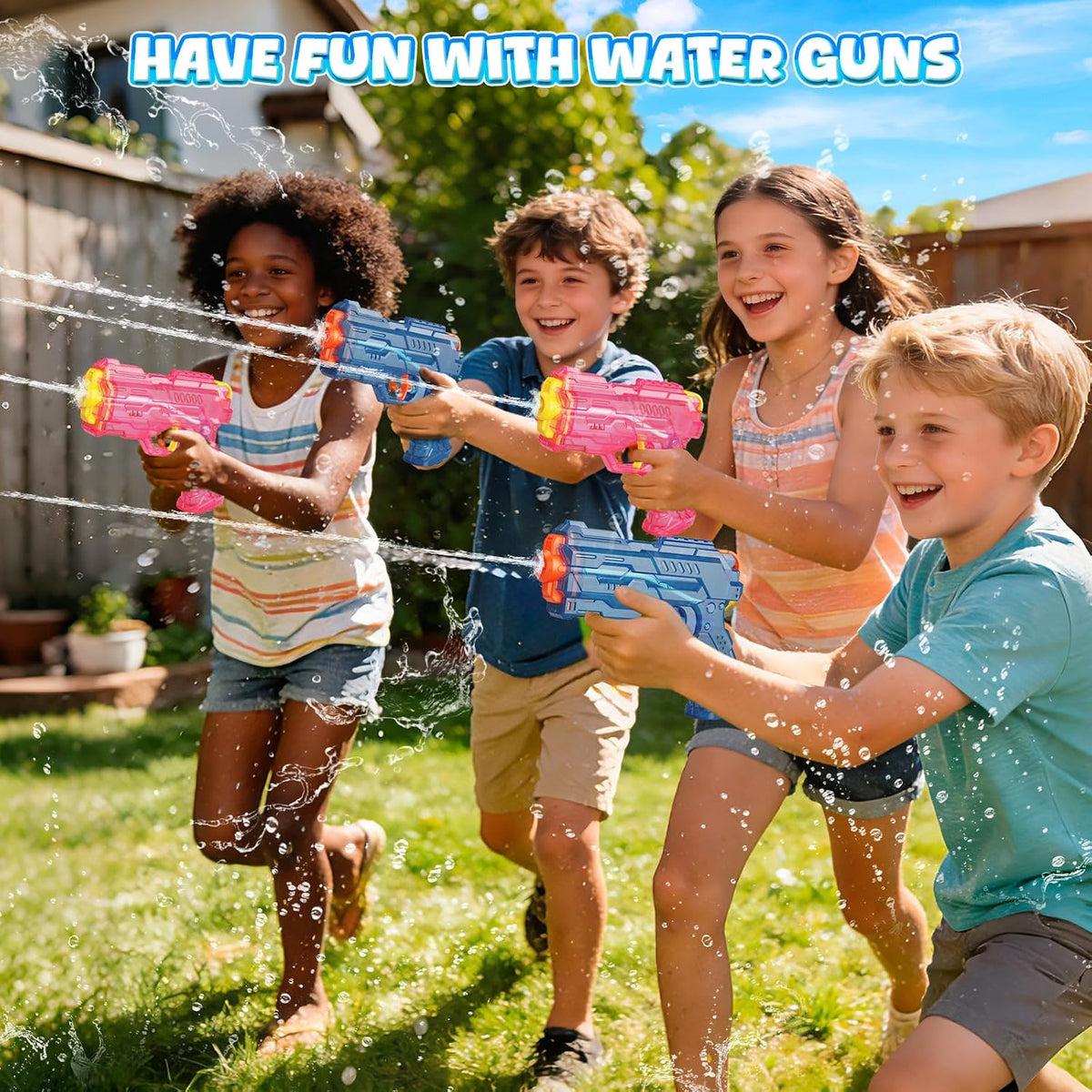 JouJueBoo 2 pack water guns for kids with clear 180cc tanks, blue and green - view 8
