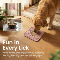 OHMO Lick Mat for Dogs&Cats, Space Pattern, Camo&Sage Green - Mars&Coral / 7.9"L x 7.9"W - image 4