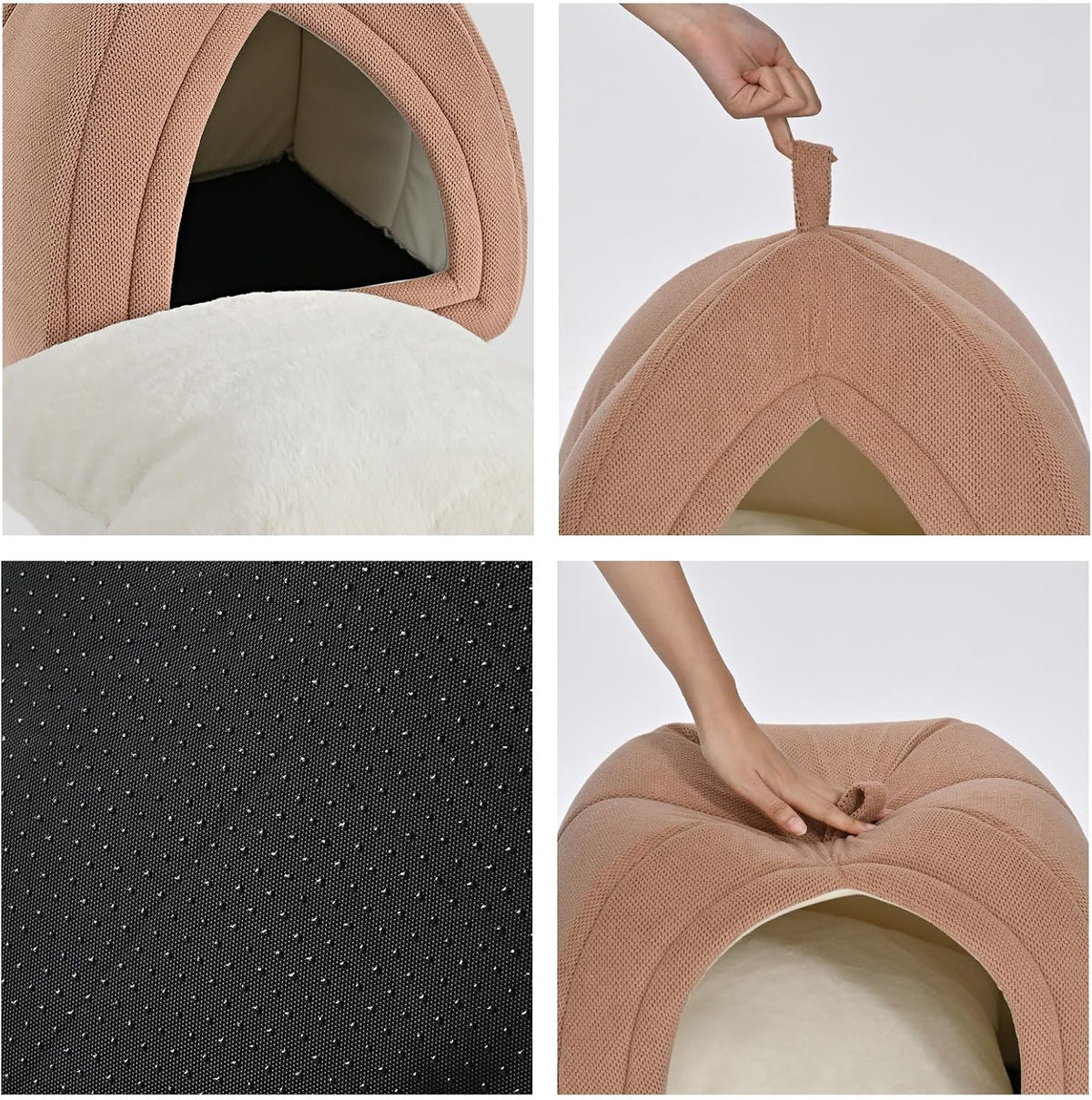 Amazon Basics Cat Bed Cave - Pink / L-17.5"×17.5"×17.5" - image 2