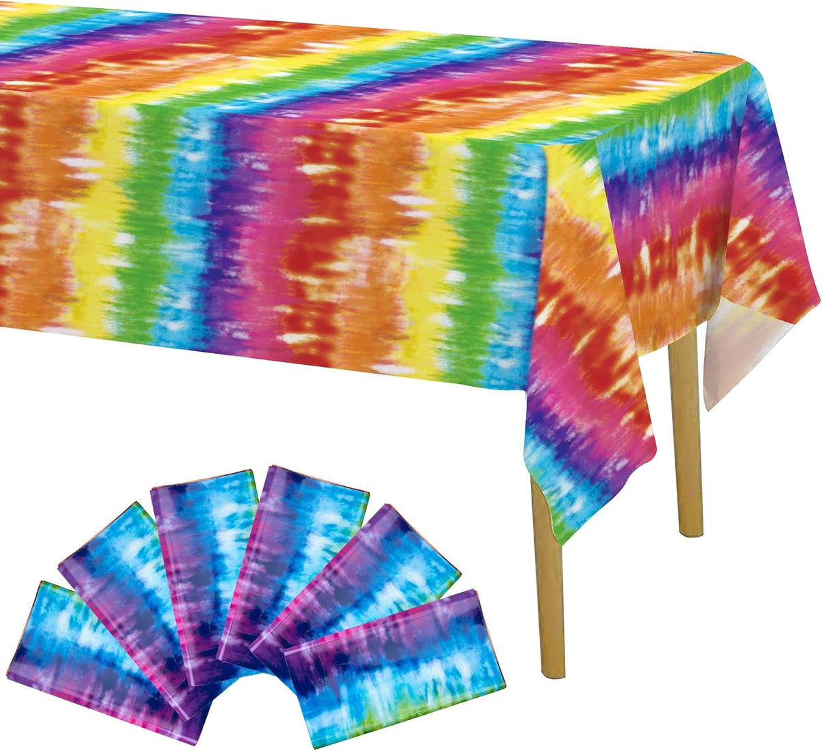 Iceyyyy Halloween skeleton tablecloth, black plastic table cover with skeleton print - view 6