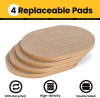 Conlun Oval Cat Scratcher Bed - Checkerboard / 4 Pads - Medium (16.9"L x 12.9"W x 3.5"Th) - image 2