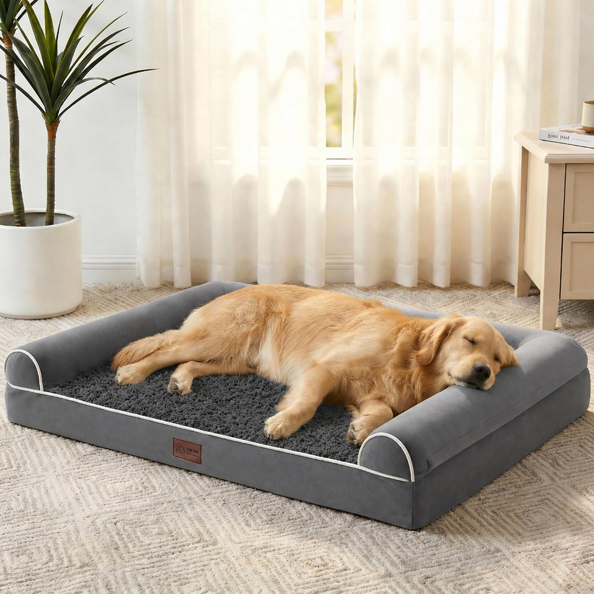 WESTERN HOME Orthopedic Dog Bed Washable Couch for Large Senior Dog - Dark Drey / 36" x 27" x 6.5"