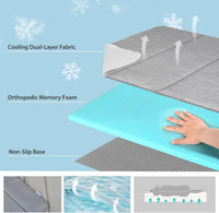 Dog Cooling Mat for Large Dogs, 35"x23" Memory Foam Pet Pad – Essentials for Dogs - Grey / 47"L x 29"W x 0.8"H - image 2