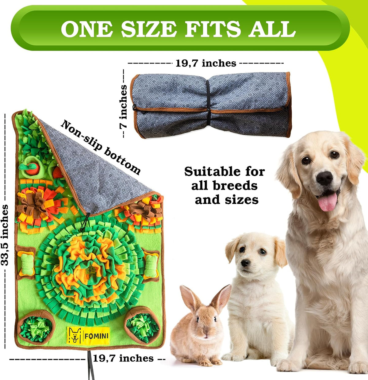 Snuffle Mat for Dogs, 33.5 x 19.7 Pet Food & Dog Feeding Mat - image 4
