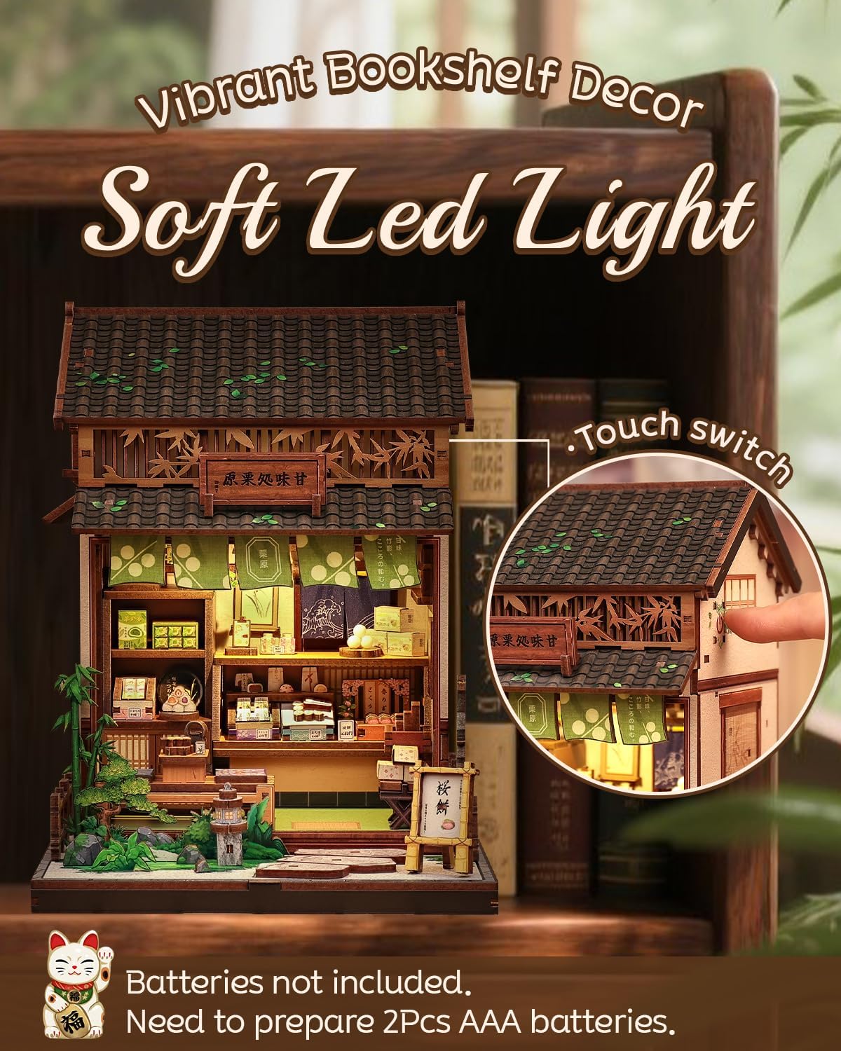 Cutefun Book Nook Kit - DIY Miniature Dollhouse Kit for Adults and Teens – Fun for Kids & Family - Sweet Shop - image 4