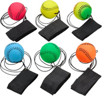 Playbees 12 neon wrist baseballs on elastic cords with Velcro wristbands - view 3