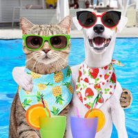Amylove 120 Pcs Halloween Dog Bandanas Bulk Holiday Triangle Dog Pack Puppy Kerchief Bandana Adjustable Pet Scarf for Pet Cat Costume Accessories Decor(Flower)