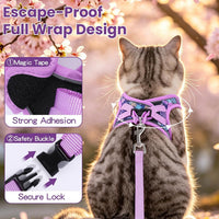 Cat Harness and Leash Set, Escape Proof Soft Vest Walk Pink XS – Essentials for Cats - Purple / Small - image 3