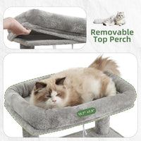 43.3 inch cat tree tower with hammock, condo and sisal for kittens - view 2