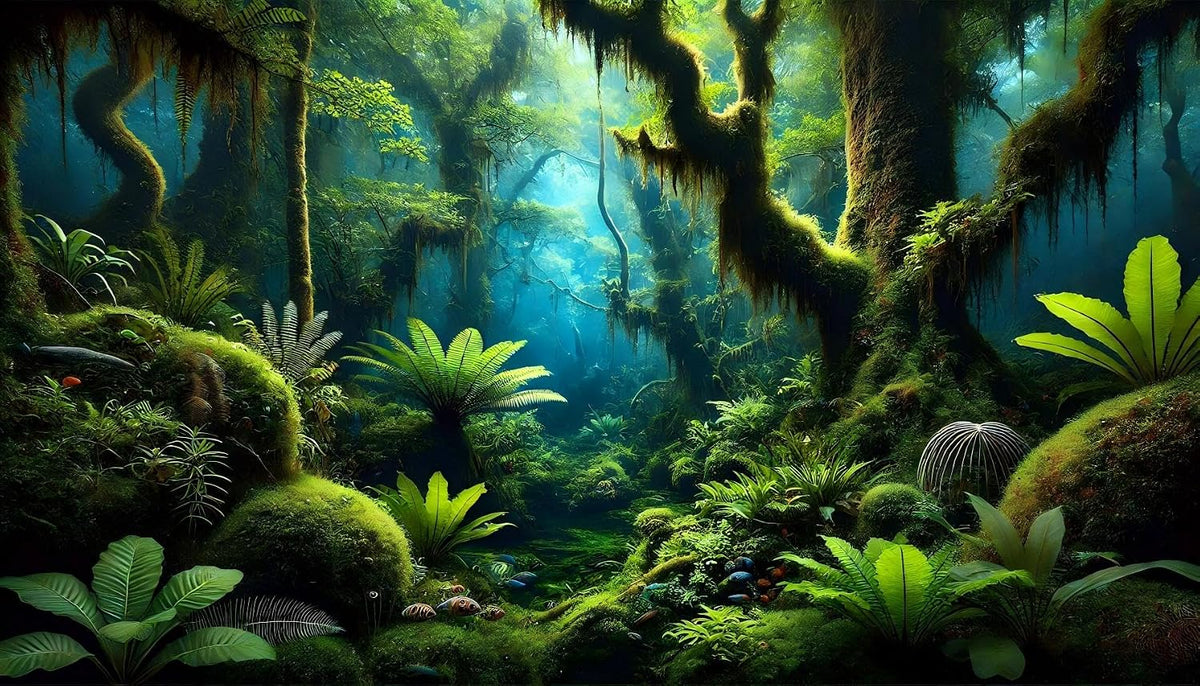 Undersea Coral Aquarium Background Marine Life Starfish Sunlit Fish - 30'x18"/75x45cm / Rainforest