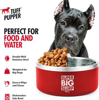 Tuff Pupper 100 oz Heavy Duty Insulated Stainless Steel Dog Bowl - 188oz / Crimson Red - image 4