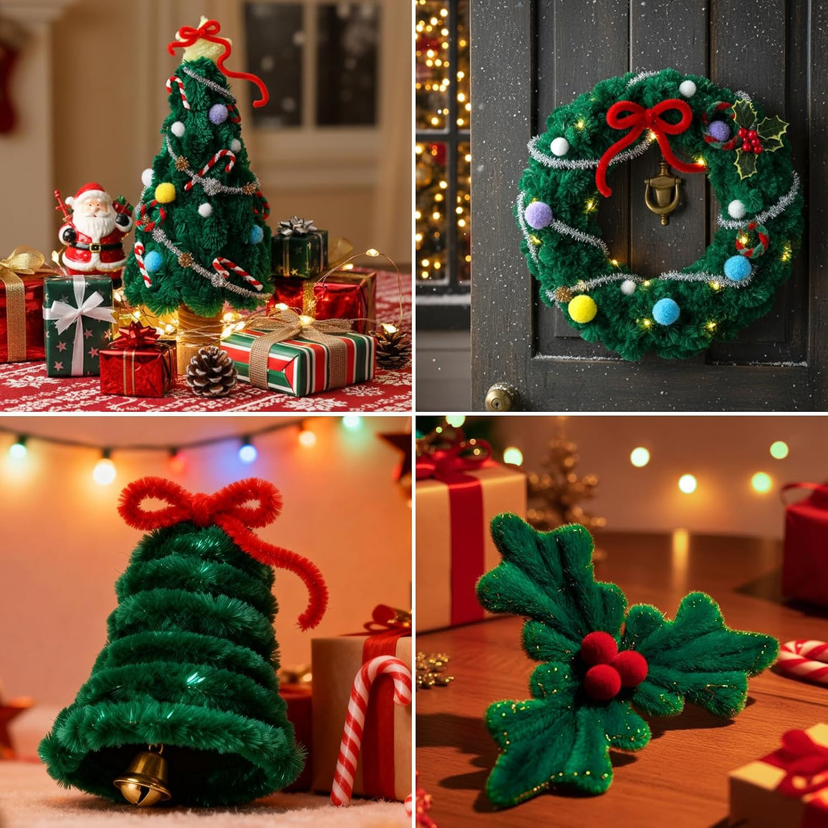 Caydo 50PCS Extra Thick Pipe Cleaners with 100pcs Eyes - Green - image 2