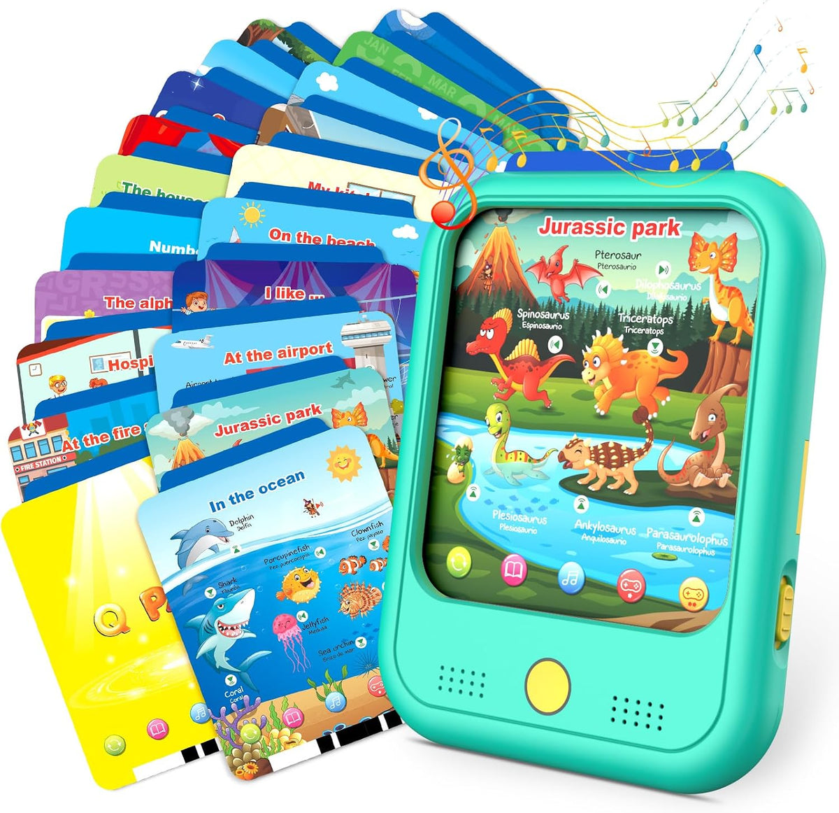 Qiaojoy Kids Learning Tablet Educational Learning Pad for Toddlers 2-5 – Fun for Kids & Family - Green