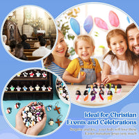 Bememo 50 pack little Jesus figurines in red, blue, purple, yellow and cyan - view 9