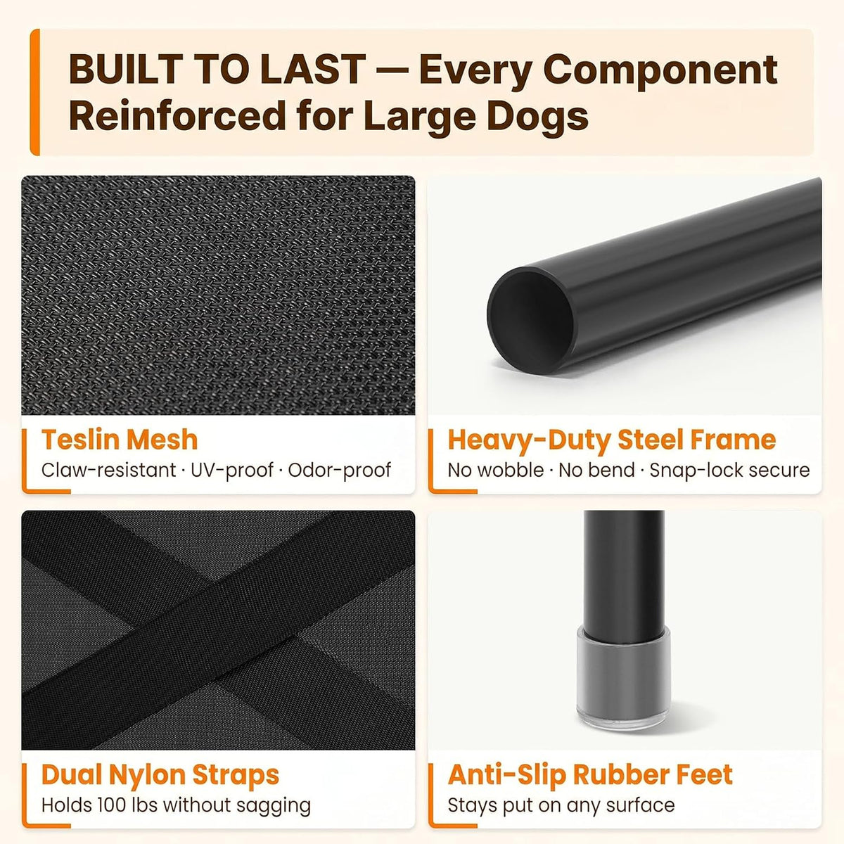 Petsfit 48 Inch Elevated Dog Bed for Large Dogs - M-42" - image 4