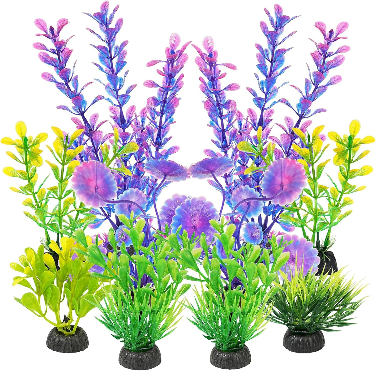 AQUANEAT Artificial Fish Tank Plants - Purple