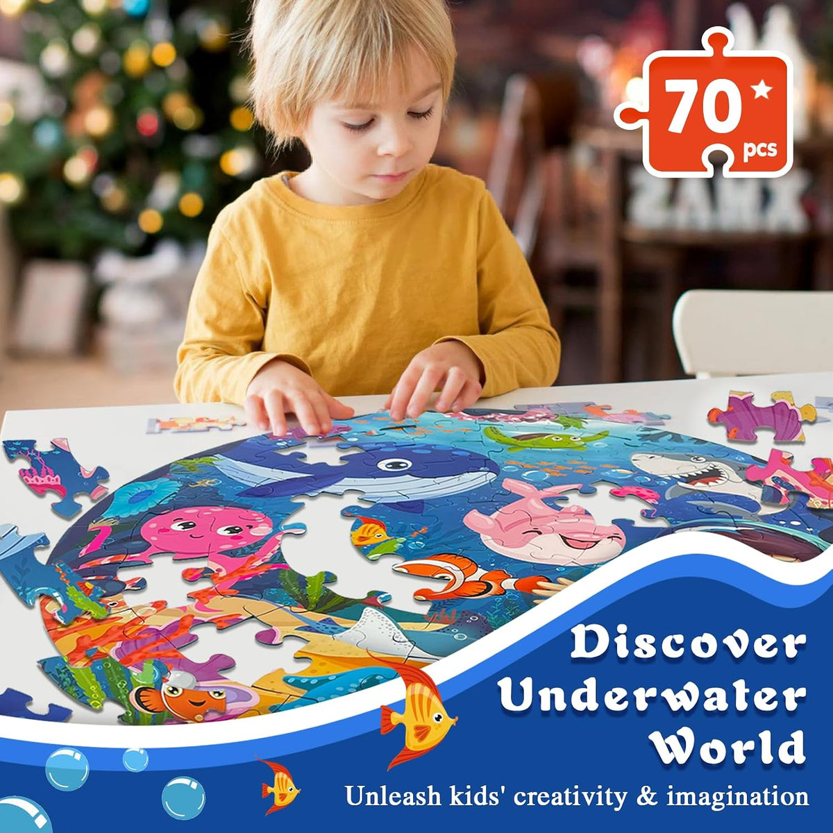 TALGIC Jumbo Floor Puzzle for Kids Ages 4-6 - Underwater - image 3