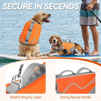 VIVAGLORY Dog Life Vest Neoprene Dog Swim Vest, M - Rising Orange / L: 26-29in (Ribcage Girth) - image 4