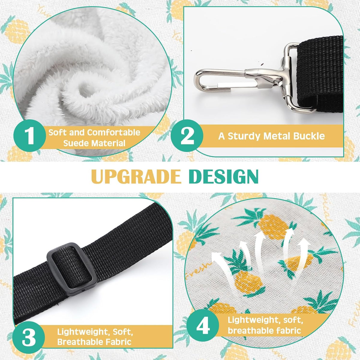 Unittype 2 Pieces Cat Cage Hammock Hanging Pet Bed, 2 Styles - Pineapple / 2 - image 3