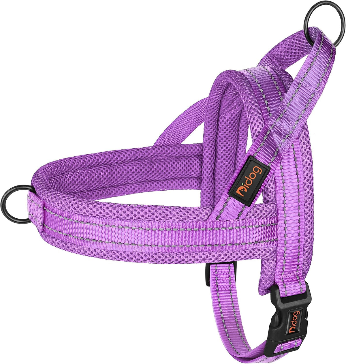 Didog No Pull Dog Harness for Large Dogs, Breathable Mesh Padded - Purple / L: Chest 27-33", Fit 50-80 lbs