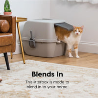 IRIS USA Large Front Door Cat Litter Box, Walk-in Entry - Jumbo Enclosed / Gray - image 4